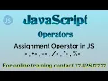 assignment operator in javascript in hindi