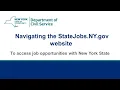 Statejobs ny gov Tutorial
