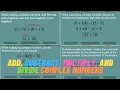 Add Subtract Multiply and Divide Complex Numbers