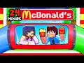 24 HOUR OVERNIGHT at MCDONALDS In Minecraft