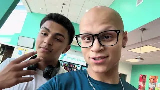 BALD GUY GOES TO THE GYM WITH COUSIN!!