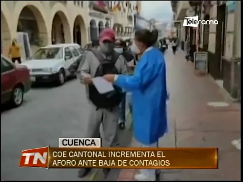 COE cantonal incrementa el aforo ante baja de contagios