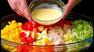 Eat this salad for dinner every day and in a month you will get rid of 15 kg of belly fat!