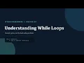 Lecture 8 While Loop in Python Python Tutorial for Beginners
