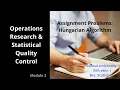 Assignment problems Hungarian Algorithm