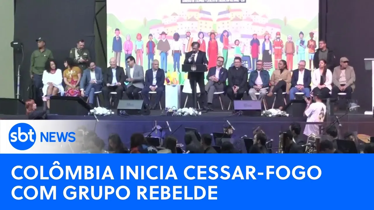 Colômbia inicia cessar-fogo de 6 meses com grupo rebelde ELN | #SBTNewsnaTV (04/08/23)