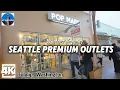 4K Window shopping at The Seattle Premium Outlets in Tulalip north of Seattle in Washington State