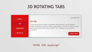 How To Create 3D Tabs Using HTML CSS JavaScript 3D Rotating Tab Contents