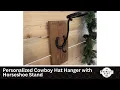 Personalized Cowboy Hat Hanger with Horseshoe Stand