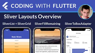 Flutter Slivers Overview SliverList SliverGrid SliverToBoxAdapter SliverFillRemaining