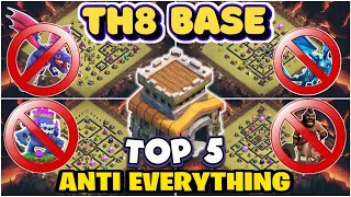 TOP-5 BEST TH8 WARBASE TROPHY CWL BASE LINKS TOWN HALL 8 BEST DESIGN 2025 ANTI EVERYTHING