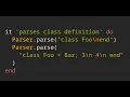 Parsing Expression Grammar PEG 08 Parsing Class Definitions