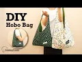Easy Hobo Bag Tutorial DIY 2 Size Shoulder Bag Pattern Drawing
