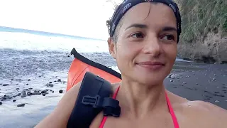 Remote beach Martinique. Riviere Trois Bras.