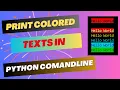 Stylish and Colored Text Printing in Python using termcolor Module Python Tutorials Hindi