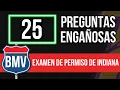 Indiana BMV Driving Test 2026 25 Tricky Questions
