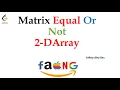 Matrix Equal or Not Java Array