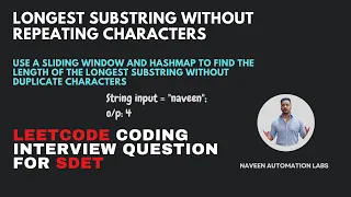 LeetCode Q2 Longest Substring Without Repeating Characters Using Sliding Window and HashMap in Java