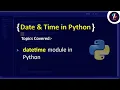 Datetime module in Python Python Tutorial in Hindi Advanced Python Tutorial