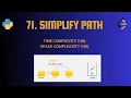 71 Simplify Path Best Explanation In hindi Python Code Stack