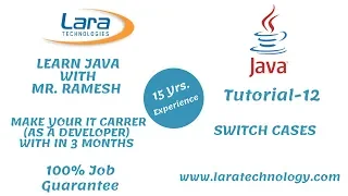 Tutorial-12 Switch Cases Java Tutorial for Beginners Lara Technology