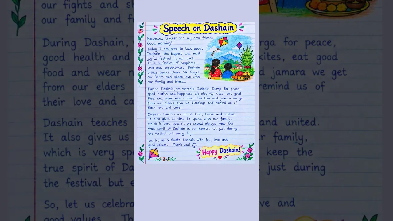speech on Dashain