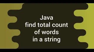 Java Program to count the number of words in a string