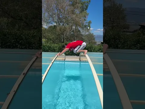 this guy opened the swimming pool cover