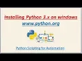 Python Scripting for Automation Install python 3 x on Windows OS