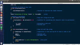 C Code For Checking Whether The String Is Palindrome Using Stack
