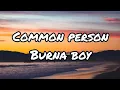 Download Lagu Burna Boy - Common Person (Lyrics)