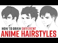How to Draw Different Anime Hairstyles MALE