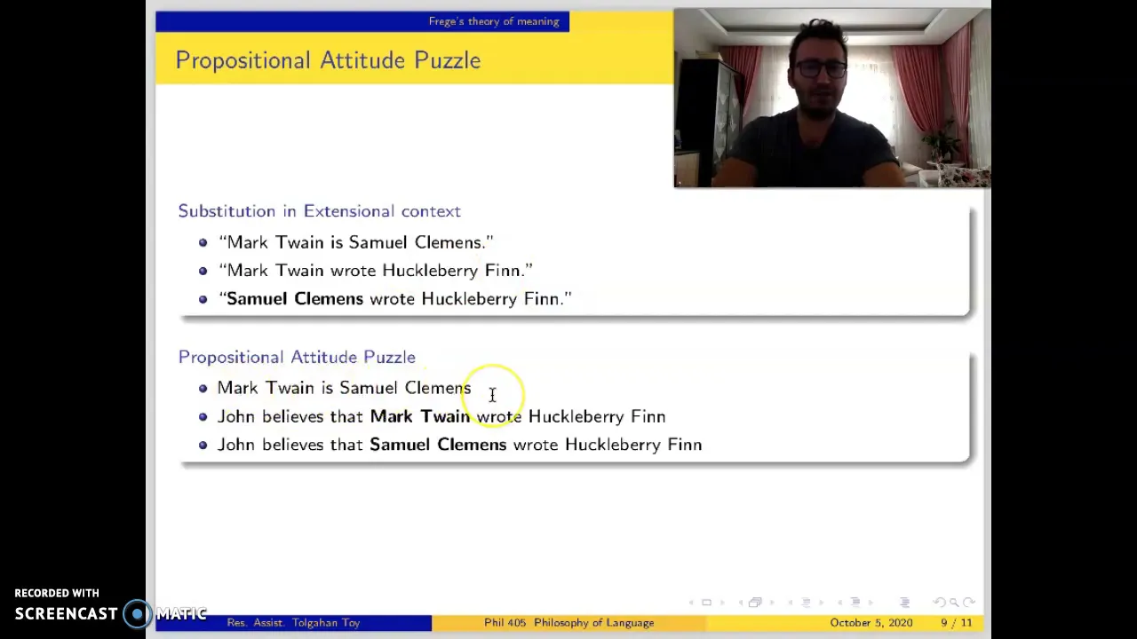 Philosophy of Language (Dil Felsefesi) 6- Frege, Propositional Attitude Puzzle