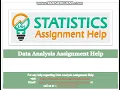 Data Analysis Assignment Help