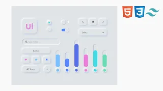 Neumorphic UI Toolkit App UI Design to HTML CSS Using Tailwind CSS Neumorphism