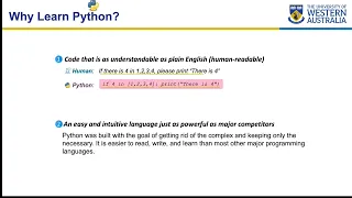 UWA CSSE Core Python Programming - Why Learn Programming
