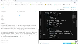 Cyclic shift - Solution Code Monk Hackerearth