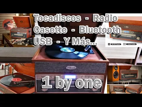 Download MP3 1 by one: Tocadiscos + Radio FM/AM + Casette + Bluetooth...Y mucho más