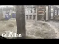 Download Lagu Footage shows flood water gushing into New York subway station during heavy rain