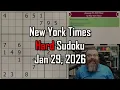 NYT Hard Sudoku Walkthrough Jan 29 2026
