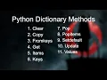16 - Python Dictionary Methods