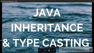 Java inheritance and typecasting manohar academy