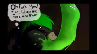 Furry get fat by slime filling a furry belly
