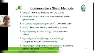 Java String Method OOPS SNS INSTITUTIONS