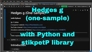 Python - Hedges g one-sample with stikpetP