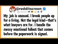 Download Lagu My job is unusual. I break people up for a living. Not the legal kind. That's what lawyers are for.