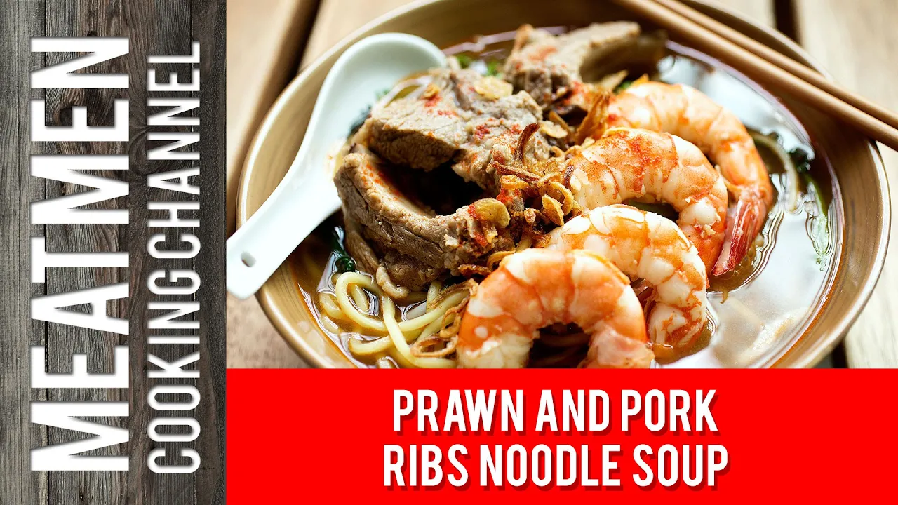 Prawn and Pork Ribs Noodle Soup - 