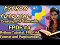 Python Tutorial FPDF Format and Pagenumber