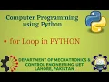 Python Programming Basics to Advanced for loop in Python Lab 09P-1