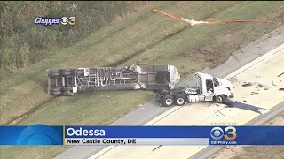 Route 1 In Delaware Closed Due To Overturned Tanker Truck